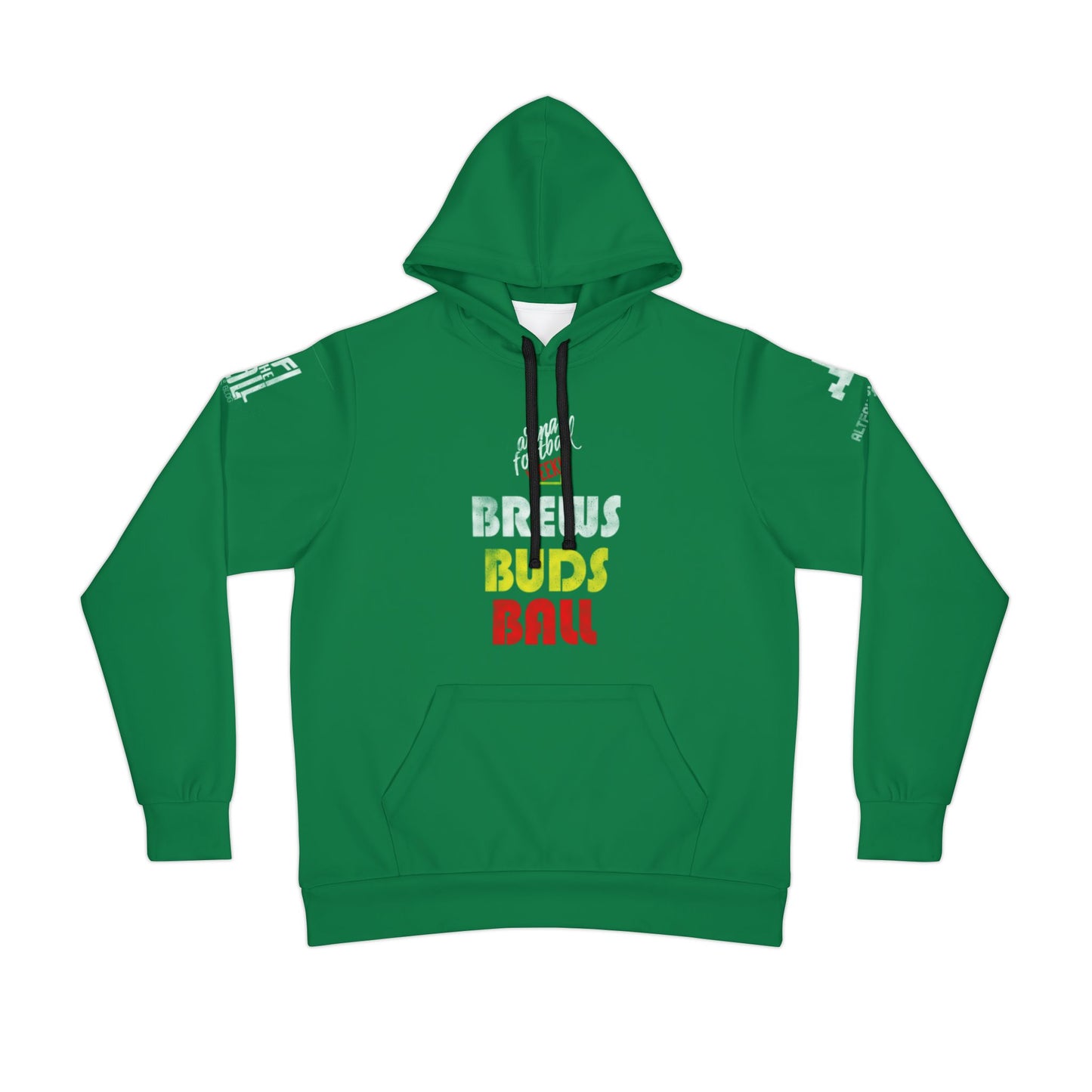 Brews Buds Ball Athletic Hoodie —Green Arena Football Weekly Hoodie