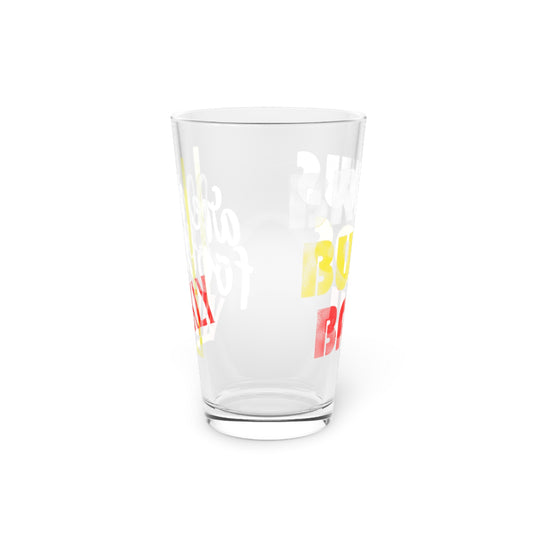Brews Buds Ball Pint Glass – Colorful Arena Football Weekly Typography Beer Pint Glass, 16oz