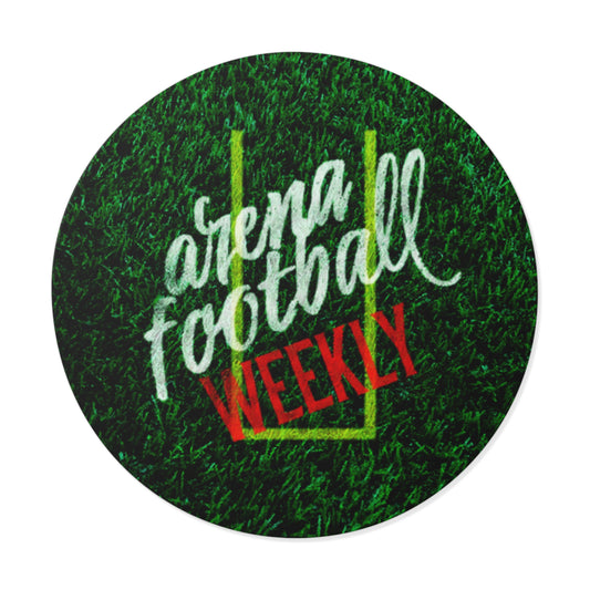 Arena Football Weekly Round Vinyl Sticker — Green Goalpost Design